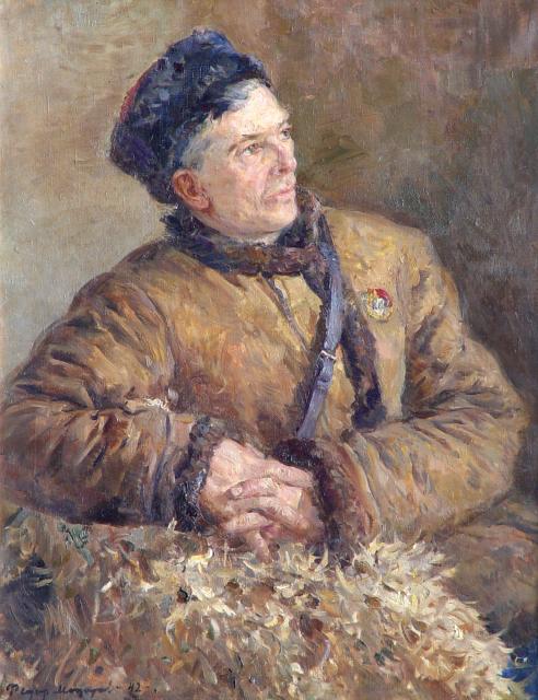 Модоров Ф. А. Портрет комиссара группы гомельских партизан А.А.Куцака.1942 Модоров Ф. А. Портрет комиссара группы гомельских партизан А.А.Куцака.1942